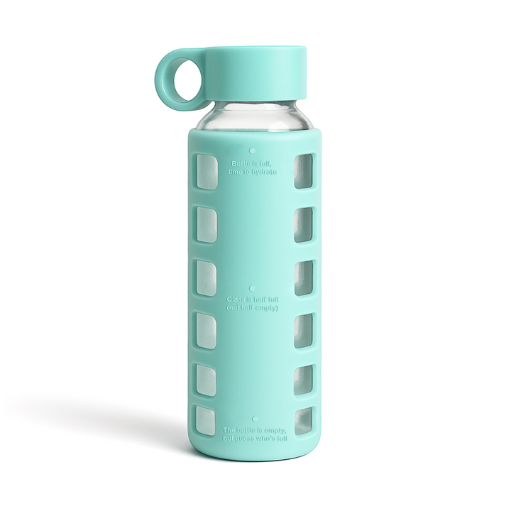 Borosilicate Glass Water Bottle, Wide-Mouth, Leak-Proof
