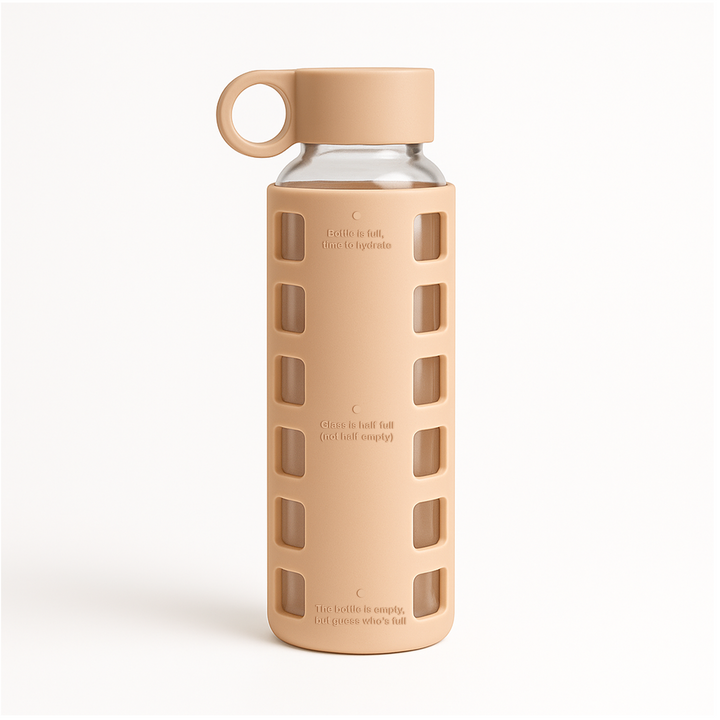 Borosilicate Glass Water Bottle, Wide-Mouth, Leak-Proof