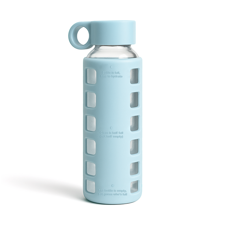 Borosilicate Glass Water Bottle, Wide-Mouth, Leak-Proof