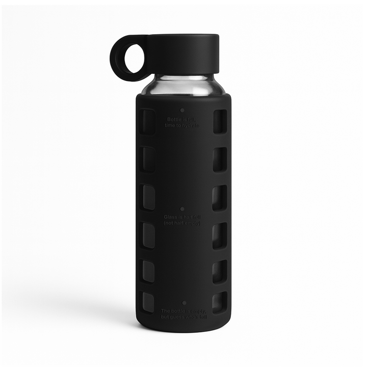 Borosilicate Glass Water Bottle, Wide-Mouth, Leak-Proof
