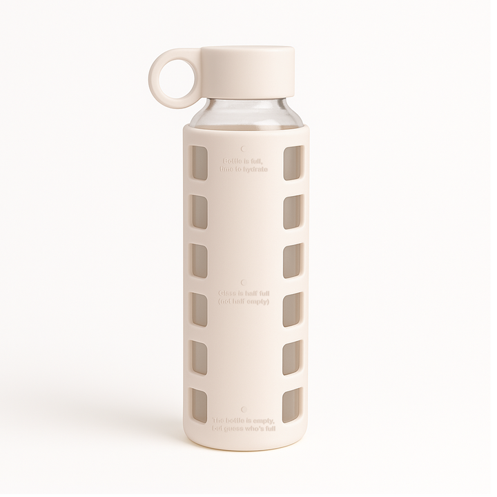 Borosilicate Glass Water Bottle, Wide-Mouth, Leak-Proof