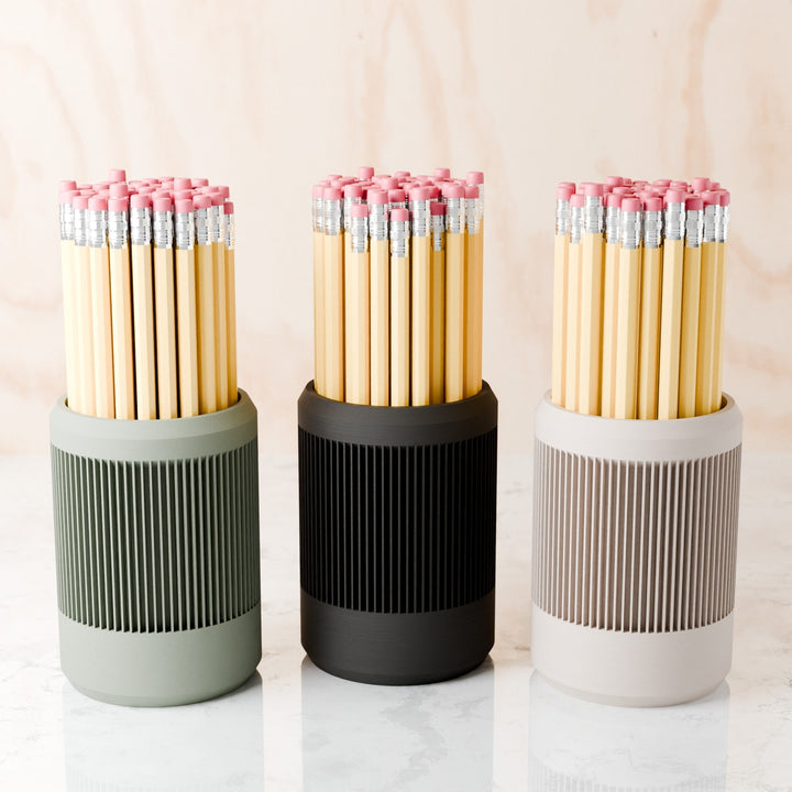 Made-to-Order Ribbed Ceramic Pencil Holder, 3" x 4.5"