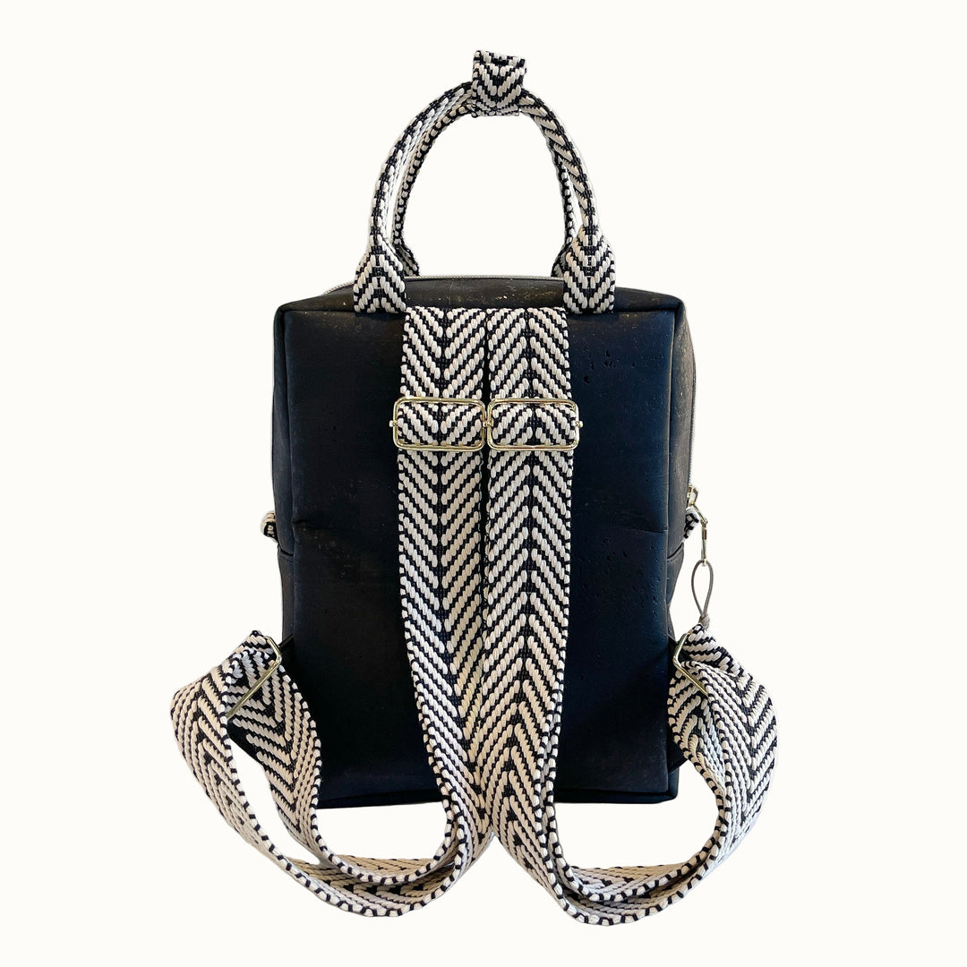 Vegan Cork Mini Backpack, Coal
