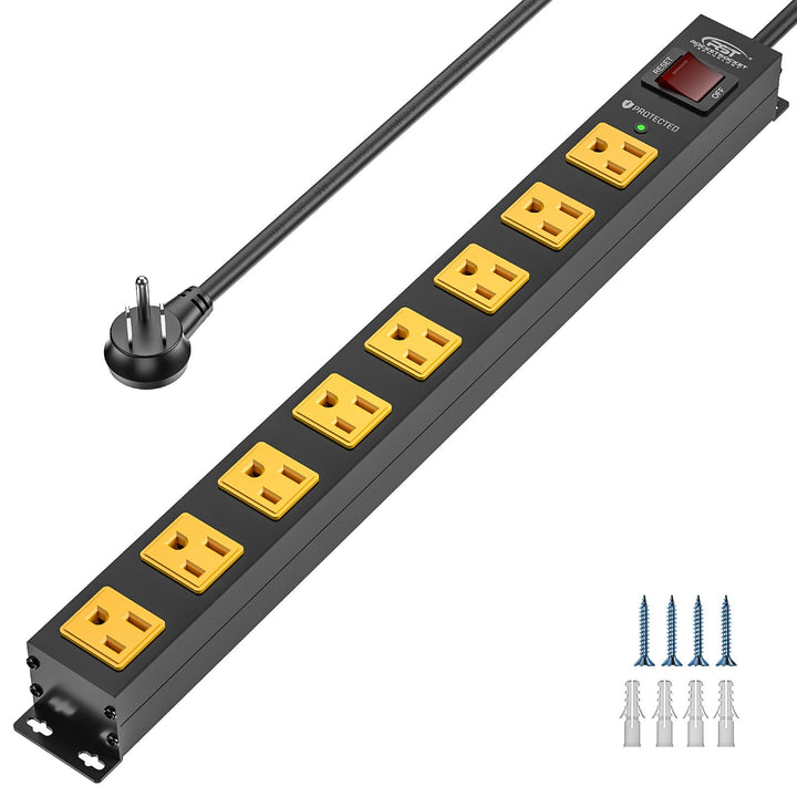 Recycled Aluminum Surge Protector, 8-Outlet 6 Ft.