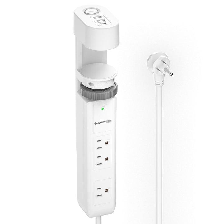 Desk Clamp Surge Protector, USB-C, 6 Ft. Cord