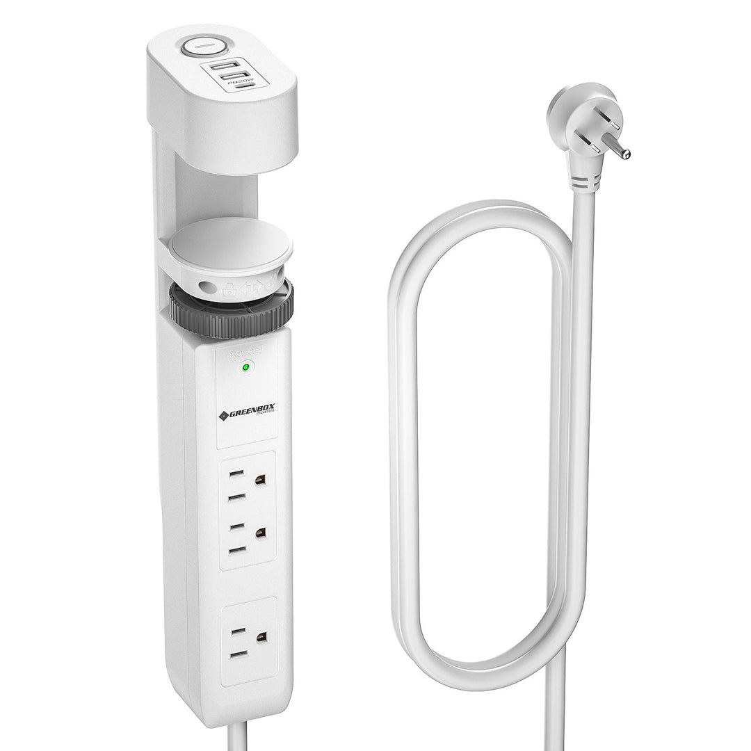 Desk Clamp Surge Protector, USB-C, 6 Ft. Cord