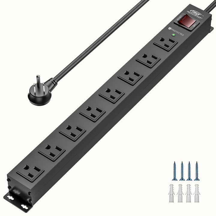 Recycled Aluminum Surge Protector, 8-Outlet 6 Ft.