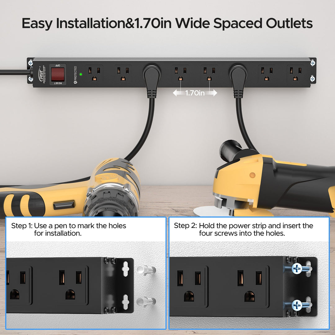 Recycled Aluminum Surge Protector, 8-Outlet 6 Ft.