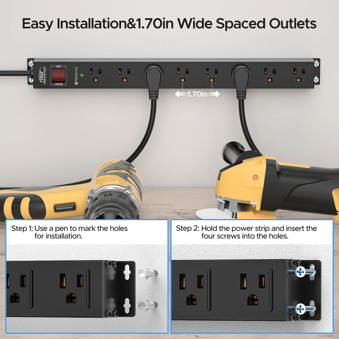 Slim Metal 8-Outlet Surge Protector