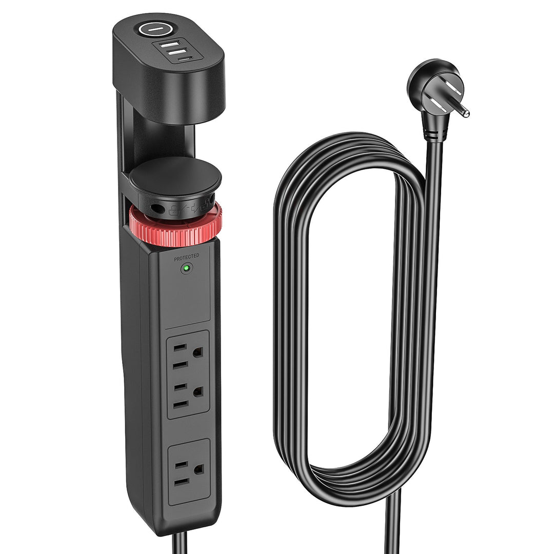 Desk Clamp Surge Protector, USB-C, 6 Ft. Cord