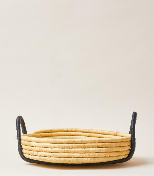 Handcrafted Raffia &amp; Sweetgrass Serving Tray, 13"
