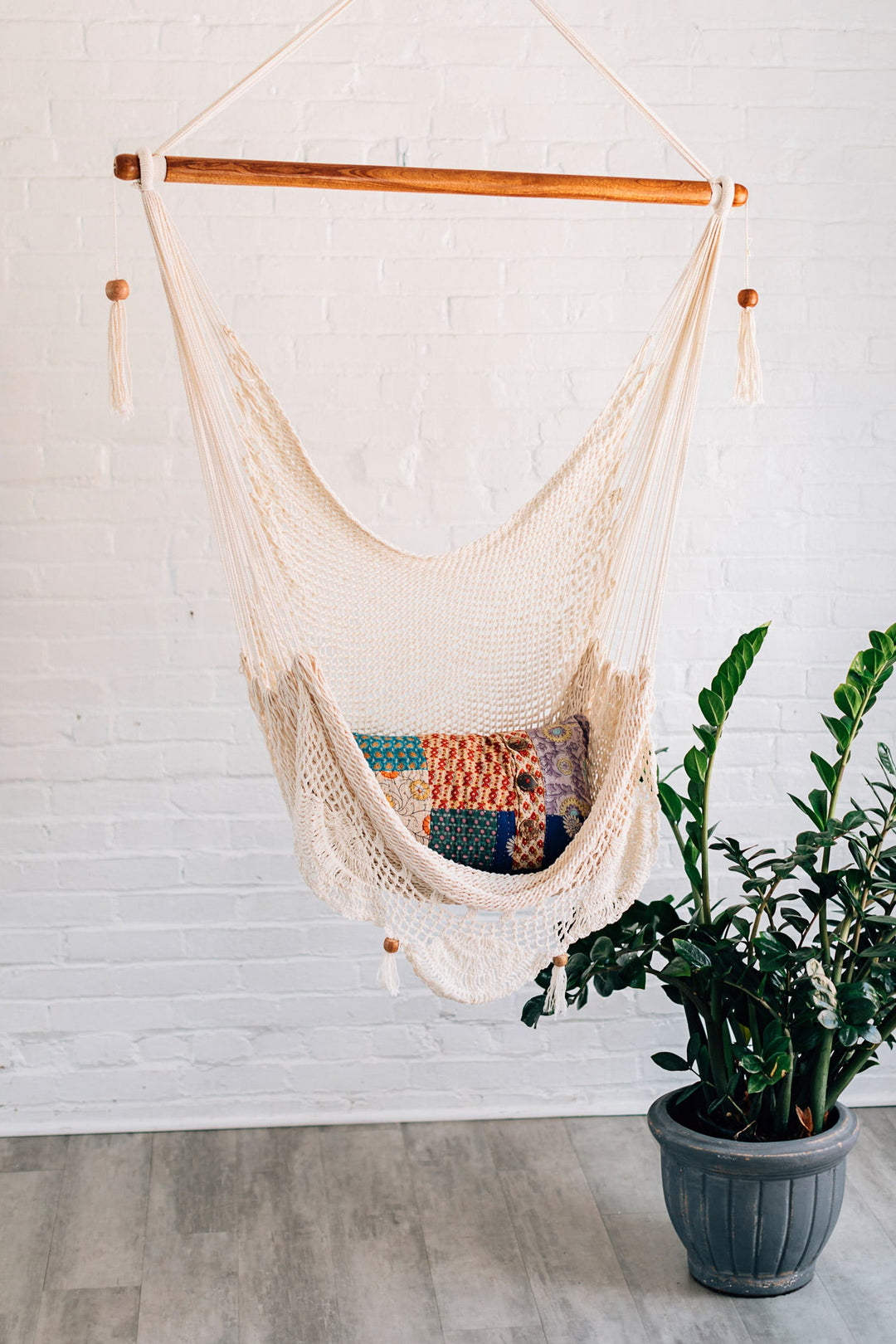 Handcrafted Natural Cotton Hammock Swing Chair