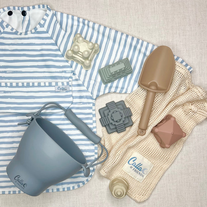 Non-Toxic Waterproof Long-Sleeve Baby Bib, Striped