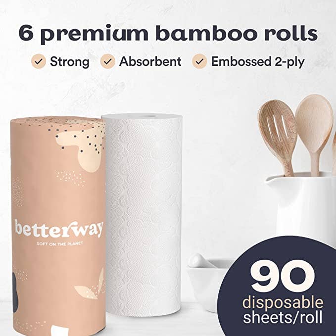 Compostable Bamboo 2-Ply Paper Towels, 6 Ct.