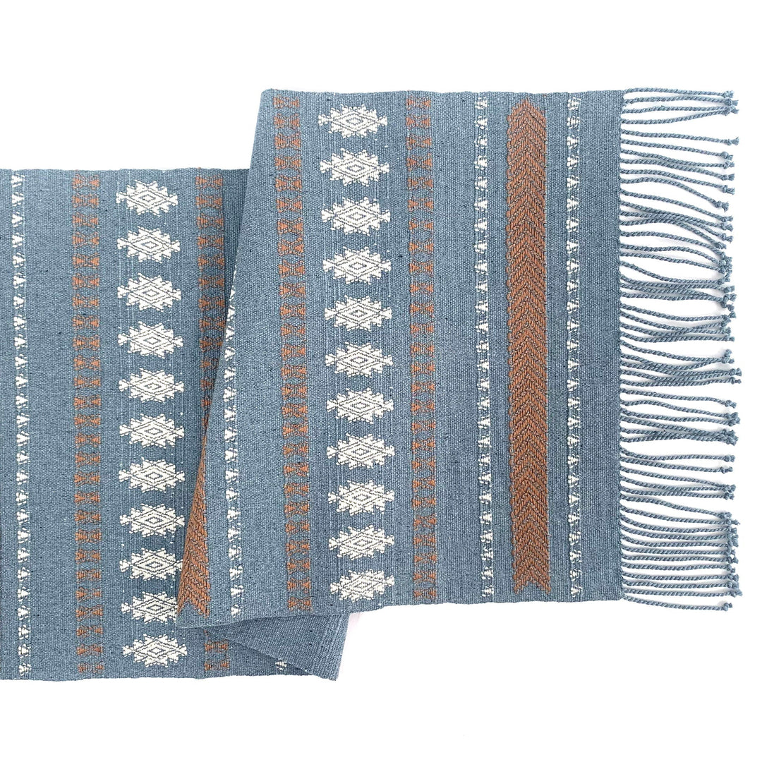 Recycled Denim Handwoven Table Linen, 14" x 72"