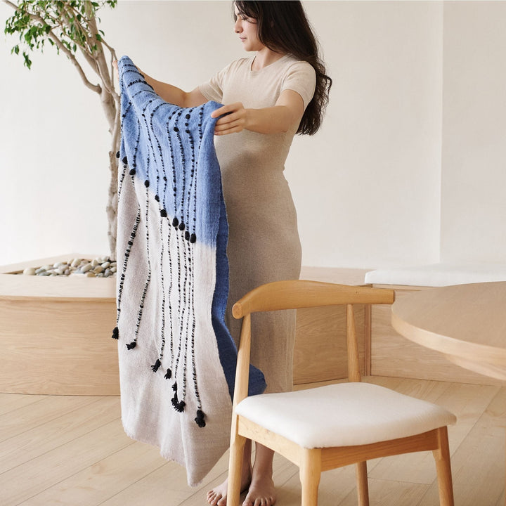 Handcrafted Merino Throw Blanket, 43" x 83"