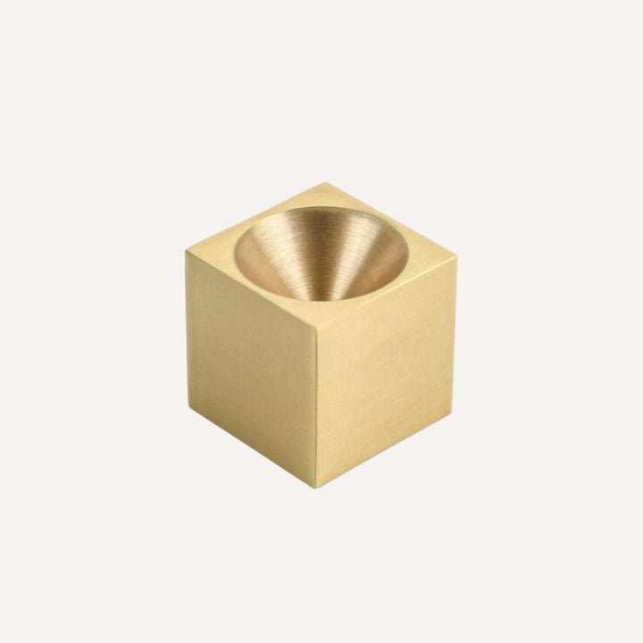 Minimalist Brass Cube Incense Holder Decor
