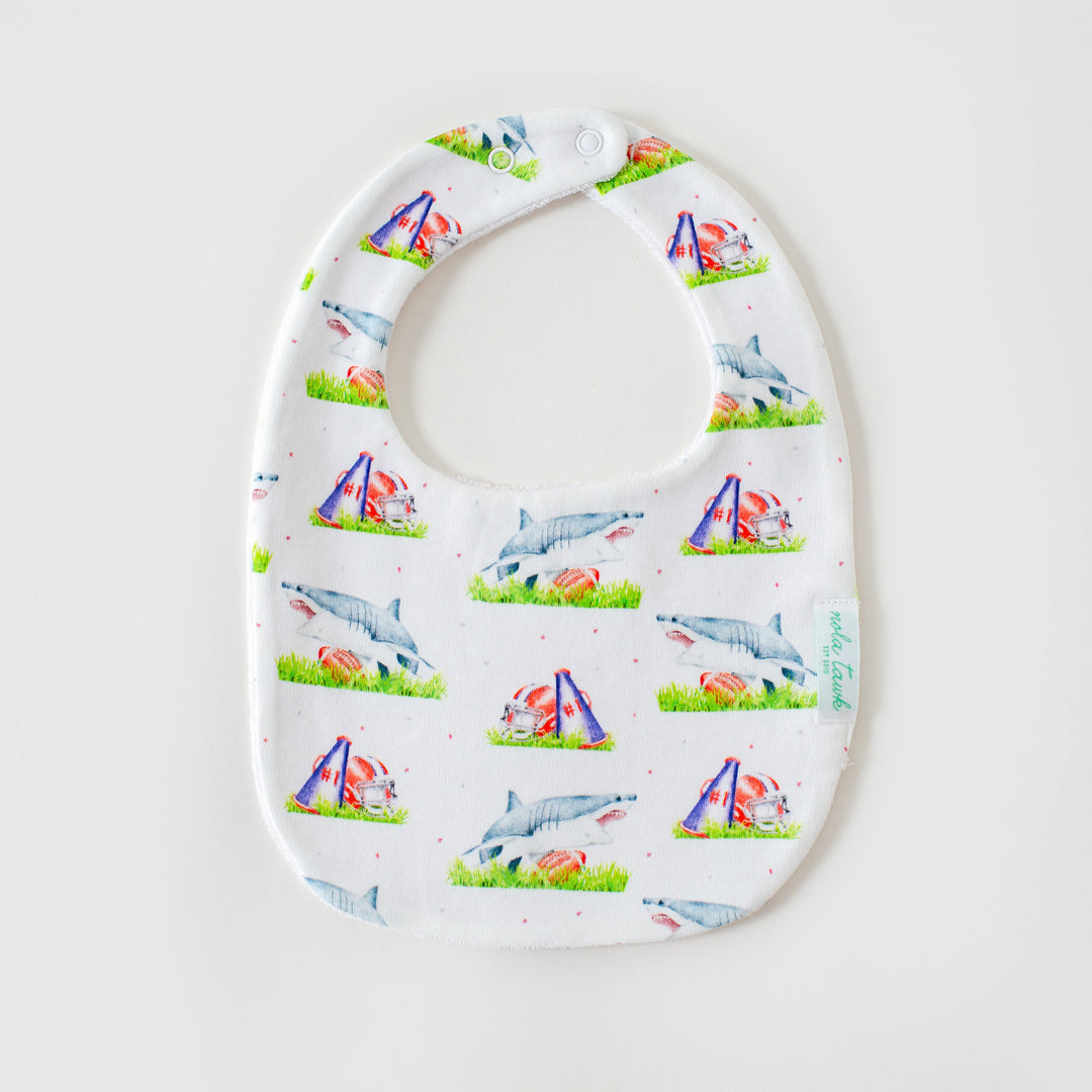 Organic Cotton Ole Miss Rebel Baby Bib, Red &amp; Navy