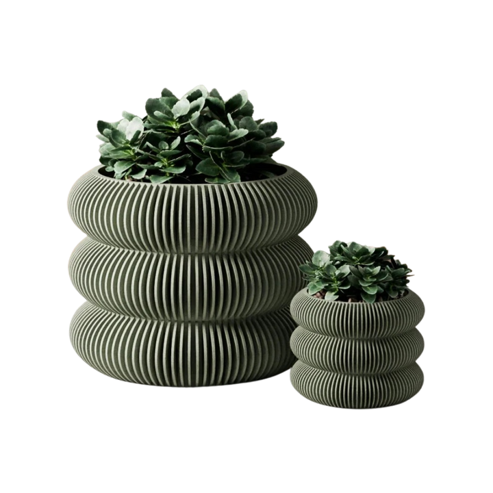 Biodegradable Plant-Based Bubble Planter, Ribbed Decor