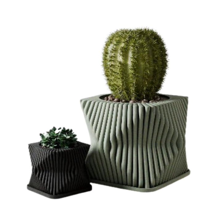 Biodegradable Sculptural Tide Planter, Bioplastic Decor