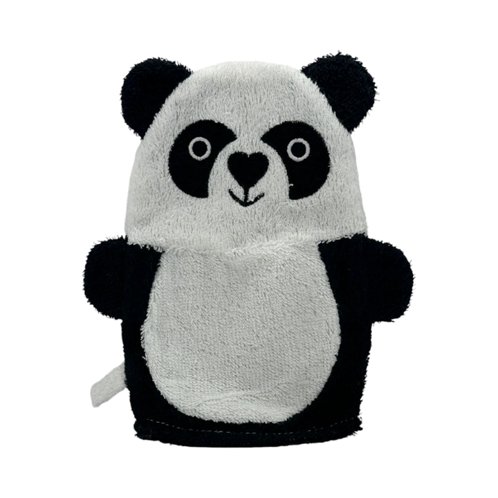 Handcrafted Ramie Panda Baby Bath Mitt, Biodegradable