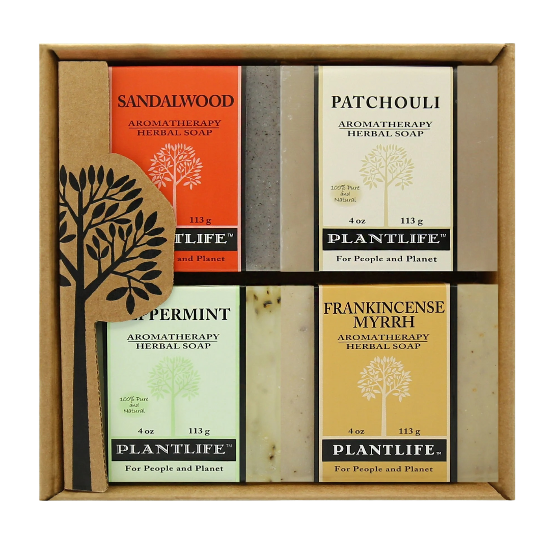 Vegan Herbal Scented Bar Soap Gift Set, 4 Ct.