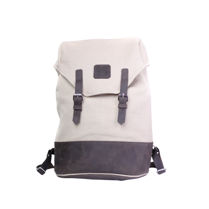 Handcrafted Leather &amp; Canvas Daypack, Maasai Lined