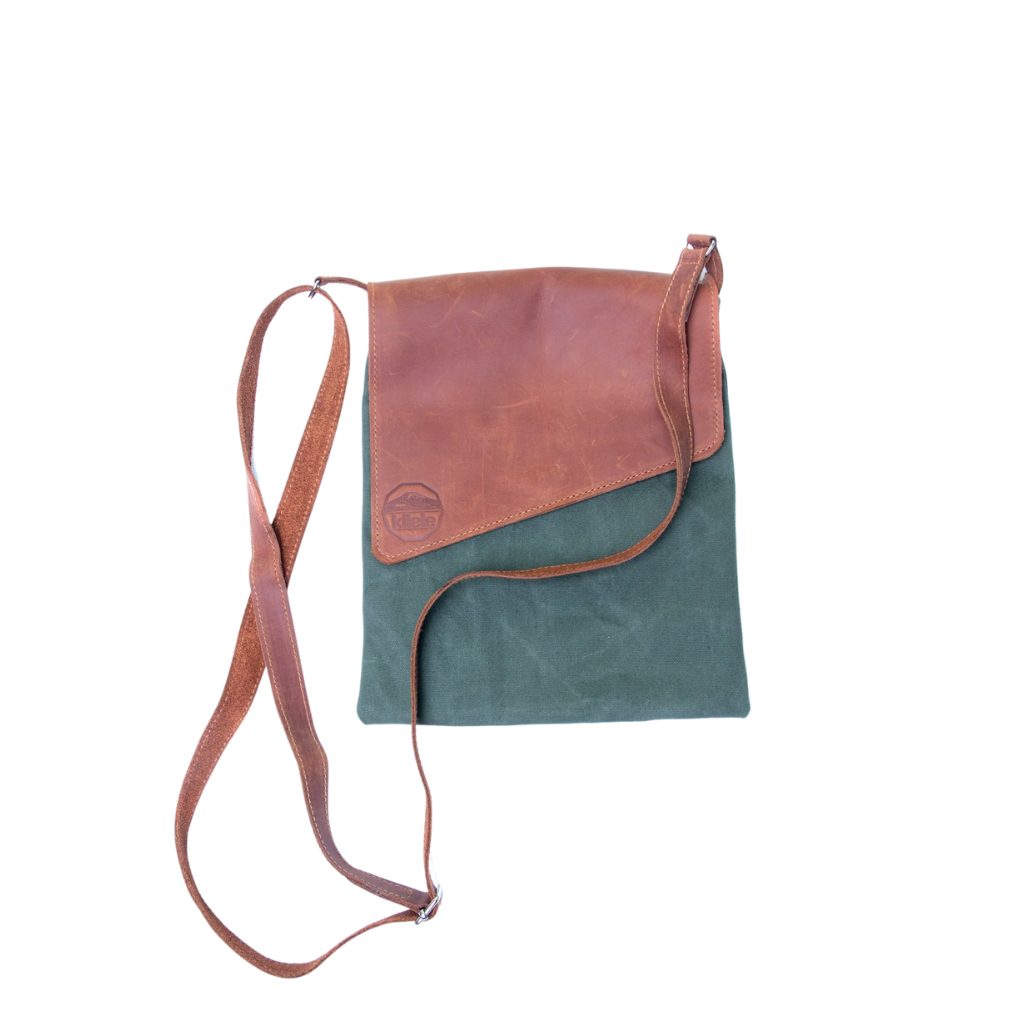 Fair Trade Handcrafted Canvas &amp; Leather Crossbody Bag