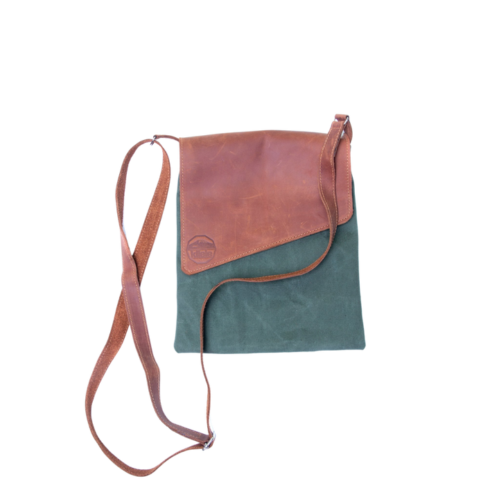 Fair Trade Handcrafted Canvas &amp; Leather Crossbody Bag