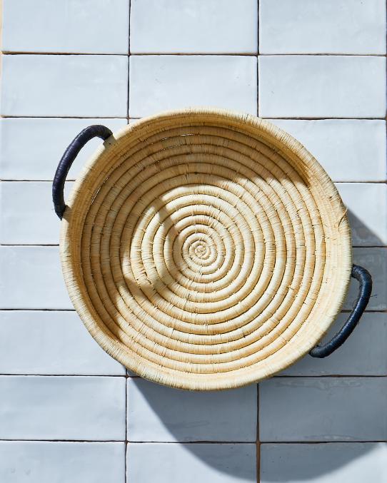 Handcrafted Raffia &amp; Sweetgrass Serving Tray, 13"