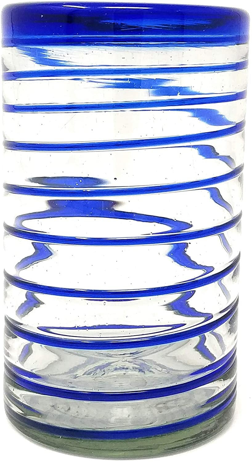 Handblown Recycled Glass Drinkware, Cobalt, 6 Ct.