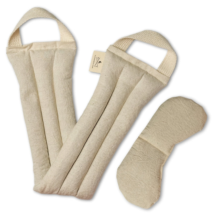 Handcrafted Linen Cotton Eye Mask &amp; Neck Wrap Set