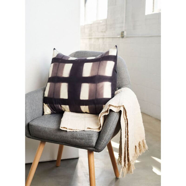 Handcrafted Shibori 60gsm Silk Throw Pillow, 20"