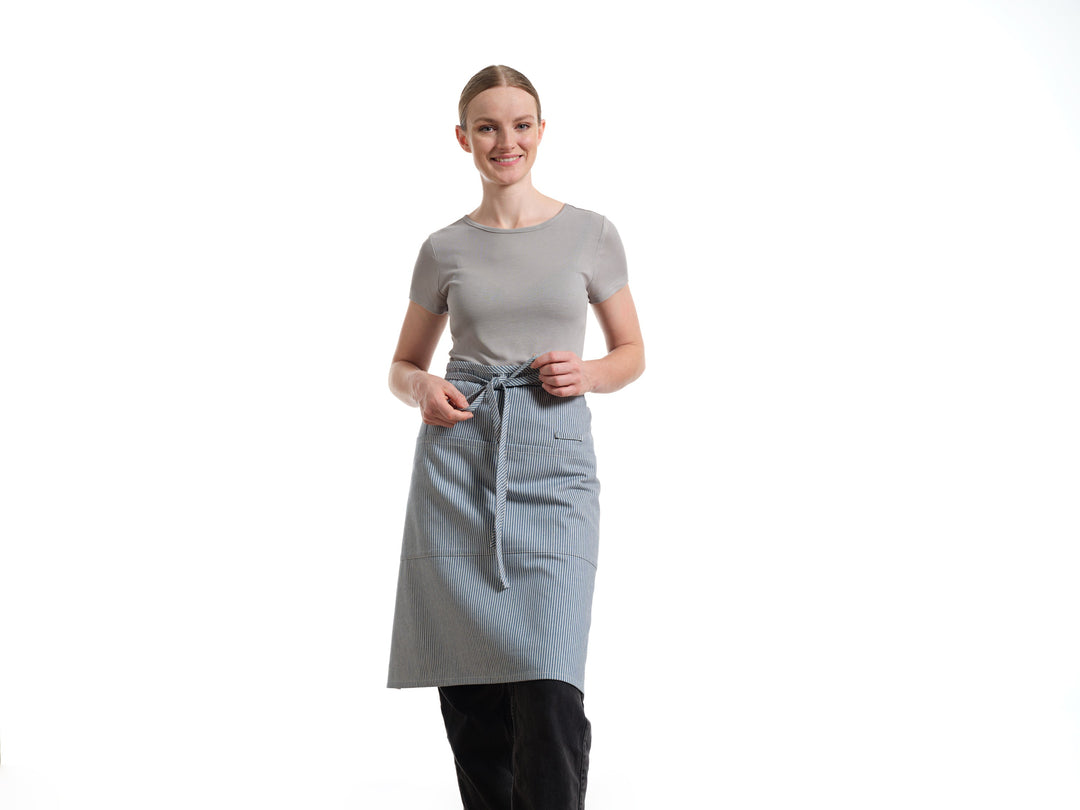Upcycled Denim Bistro Apron, Adjustable, 25" x 32"