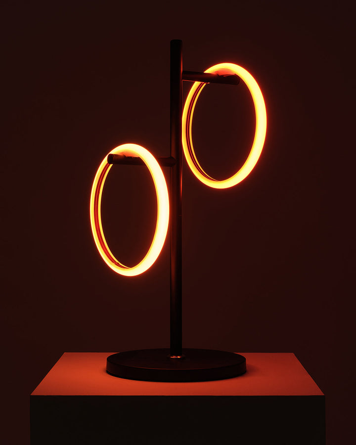 Energy-Efficient RGB Dual-Ring Table Lamp, Matte Black