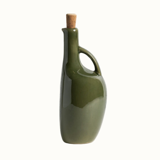 Handcrafted Stoneware Canard Oil Bottle, 34 oz.