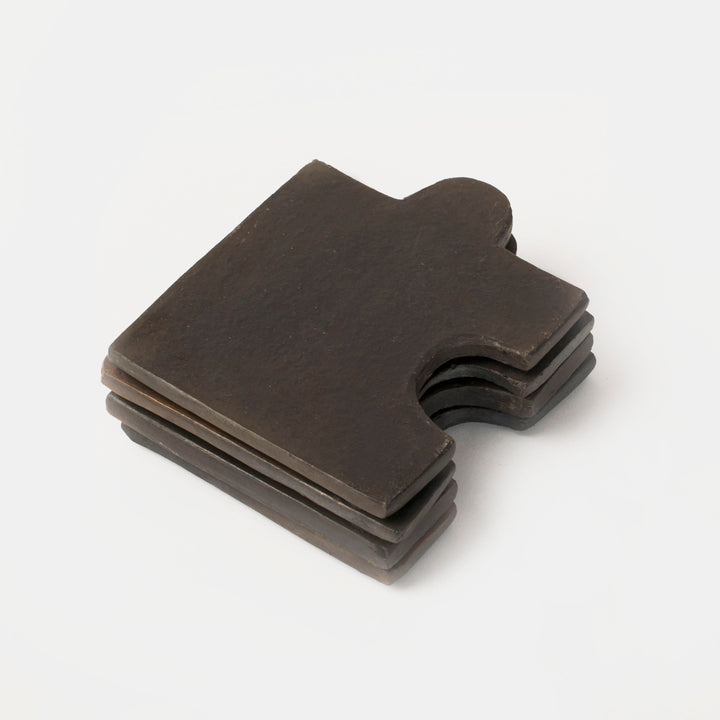 Handcrafted Black Clay Decor Coasters, Matte, 4 Ct.
