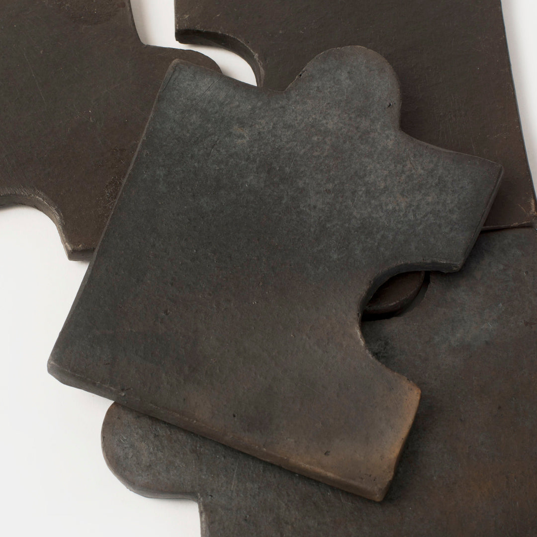 Handcrafted Black Clay Decor Coasters, Matte, 4 Ct.
