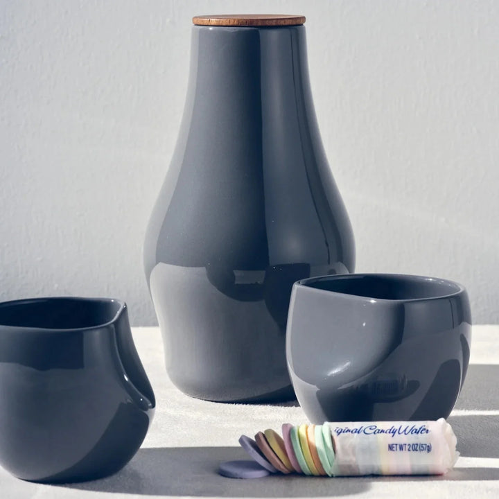 Handcrafted Recycled Clay Carafe &amp; Cup Set, 2 Ct.