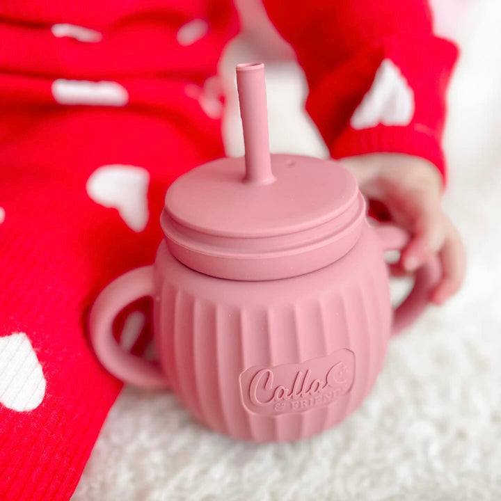 Non-Toxic Silicone Toddler Sippy Cup with Handles, 7 oz.