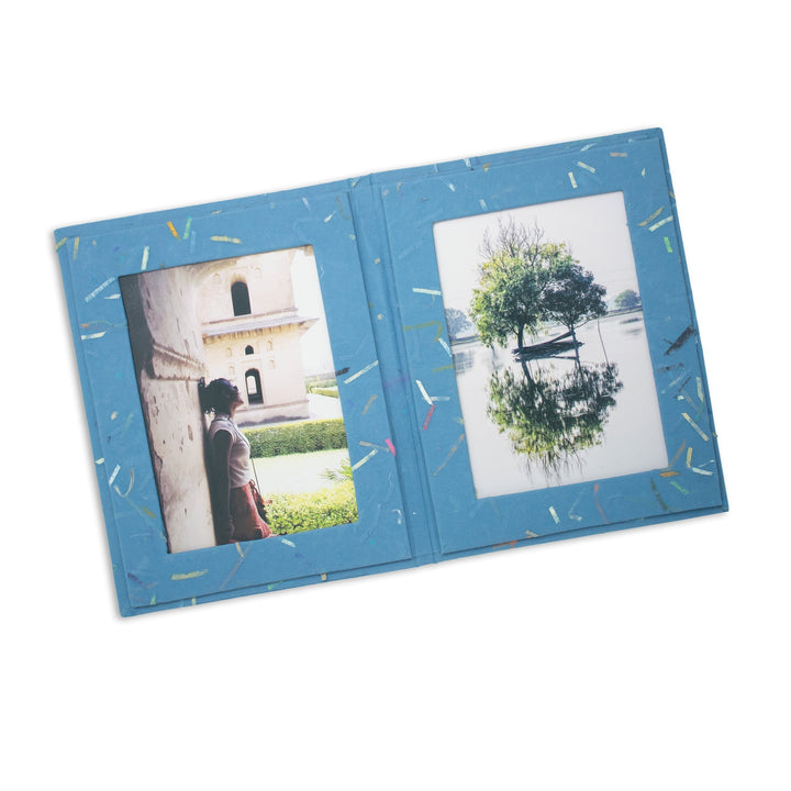 Upcycled Cotton Paper Double Photo Frames, 5 Ct.