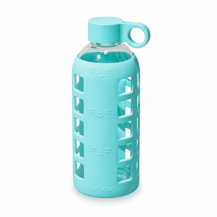 Borosilicate Glass Water Bottle, Wide-Mouth, Leak-Proof