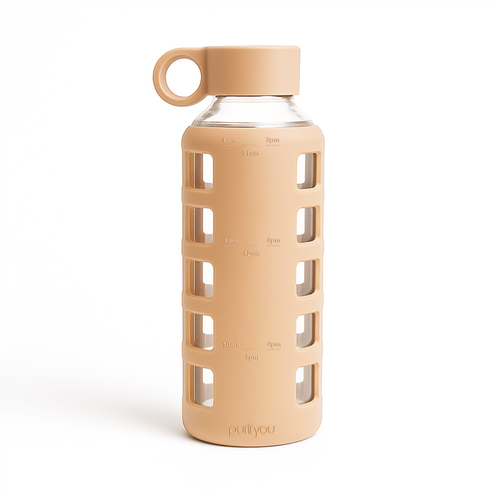 Borosilicate Glass Water Bottle, Wide-Mouth, Leak-Proof