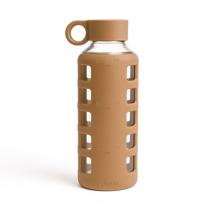 Borosilicate Glass Water Bottle, Wide-Mouth, Leak-Proof