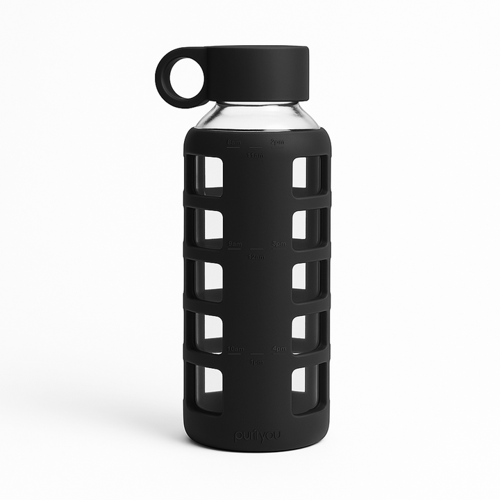 Borosilicate Glass Water Bottle, Wide-Mouth, Leak-Proof