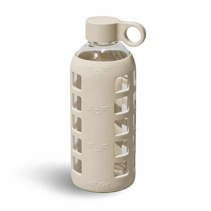 Borosilicate Glass Water Bottle, Wide-Mouth, Leak-Proof