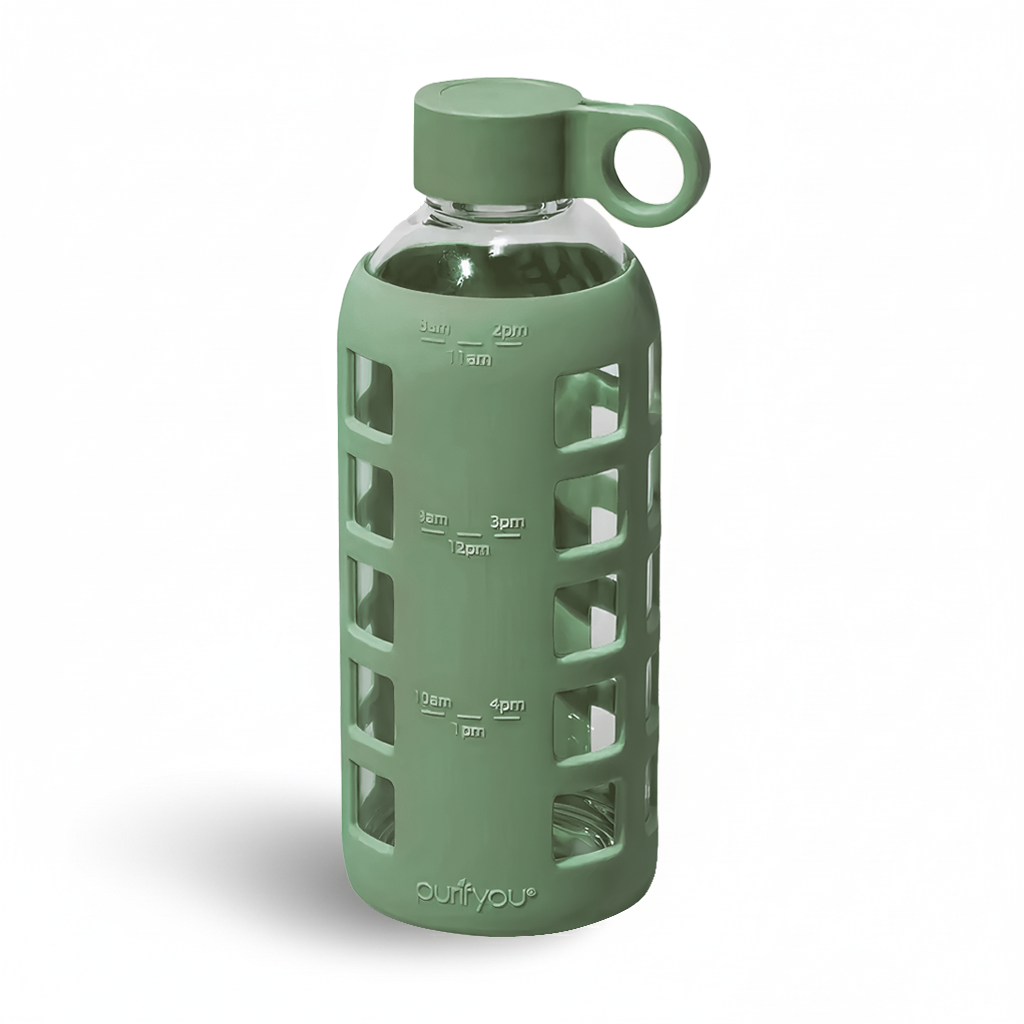 Borosilicate Glass Water Bottle, Wide-Mouth, Leak-Proof