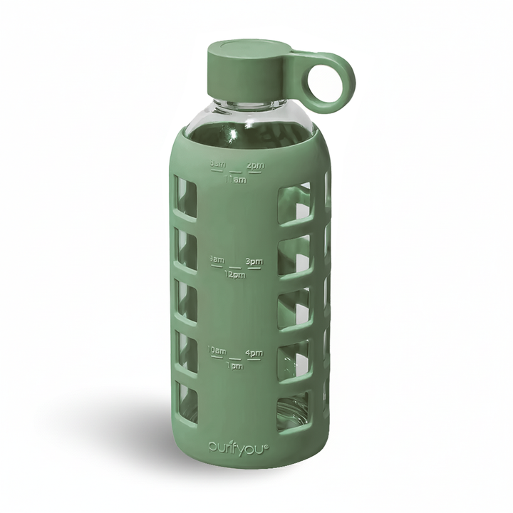Borosilicate Glass Water Bottle, Wide-Mouth, Leak-Proof