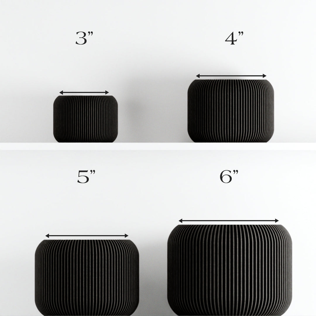 Plant-Based Ribbed Orbis Decor Planter, Multi-Size