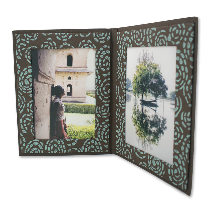 Upcycled Cotton Paper Double Photo Frames, 5 Ct.